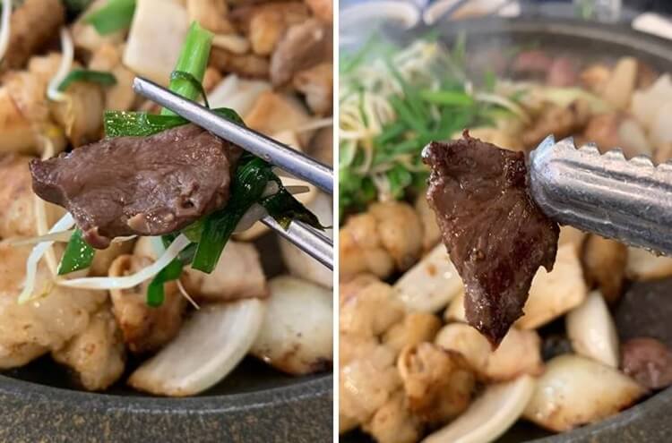 비린내 나지 않고 숙주와 부추와 같이 먹으면 환상인 염통