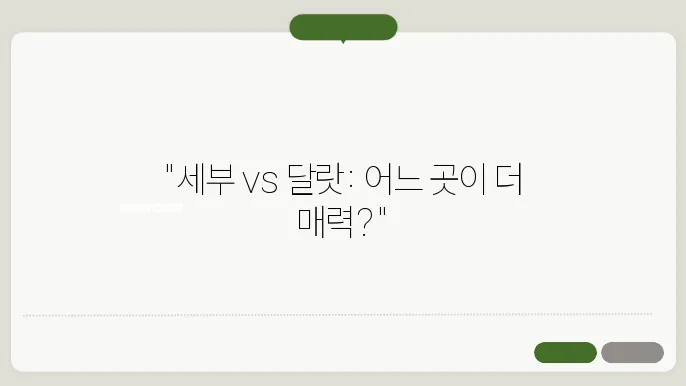 해외 패키지 여행 추천, 세부와 달랏 비교