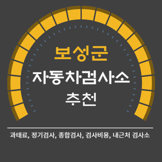 보성군 자동차 검사소 예약 BEST5 ❘ 검사비용 영업시간 토요일 준비물 총정리