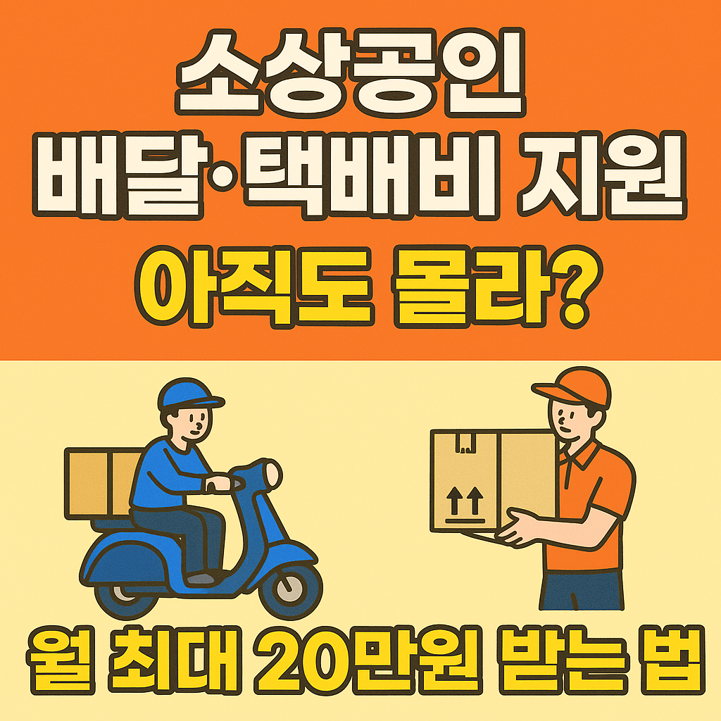 소상공인 배달·택배비 지원, 월 최대 20만원 받는 법