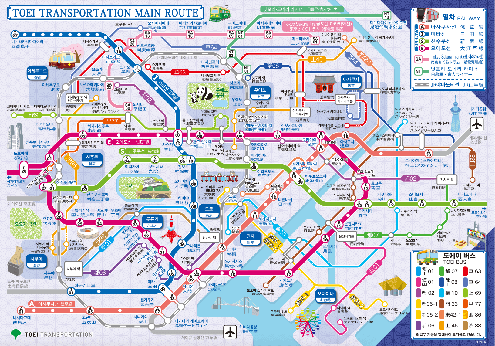 도쿄 도영 지하철 노선도