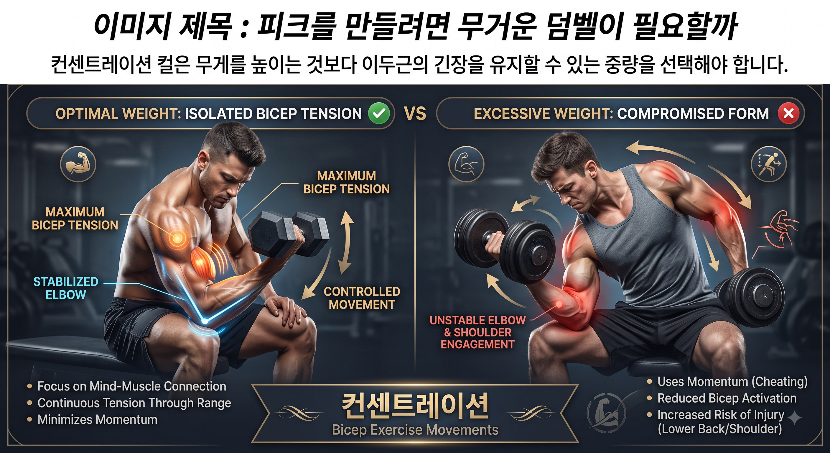 피크를 만들려면 무거운 덤벨이 필요할까