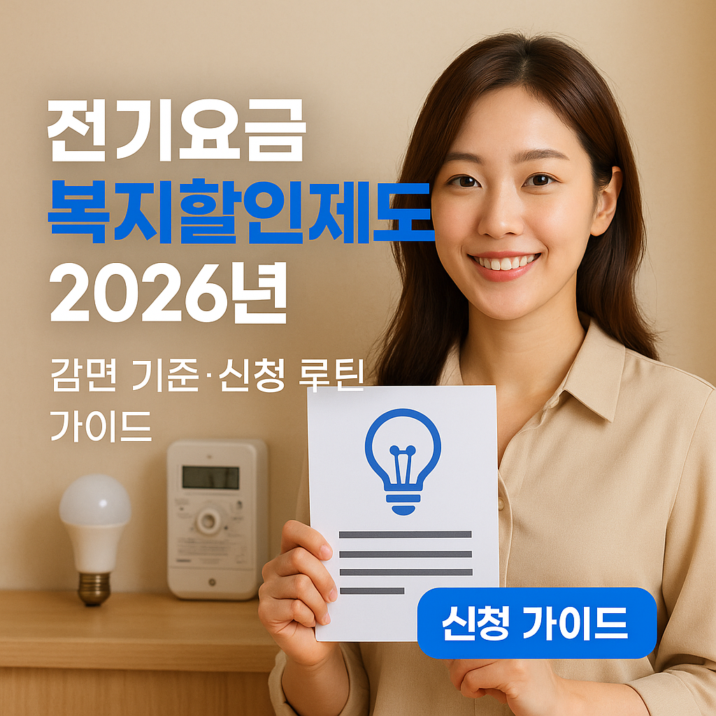 전기요금 복지할인제도 2026년 ｜ 감면 기준&middot;신청 루틴 가이드