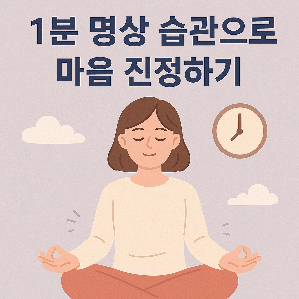 미세습관으로 1분 명상 실천하는 사람