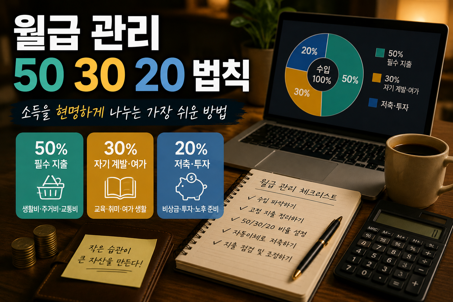 월급 관리 50 30 20 법칙: 소득을 나누는 가장 쉬운 예산법