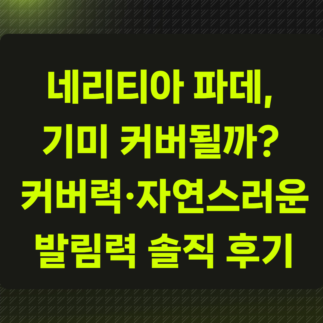 네리티아 파데, 기미 커버될까?