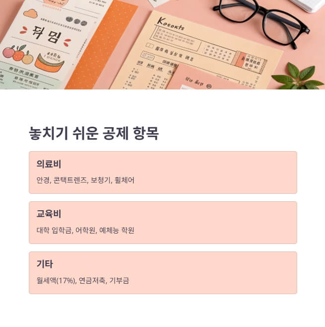 연말정산-경정청구-공제항목