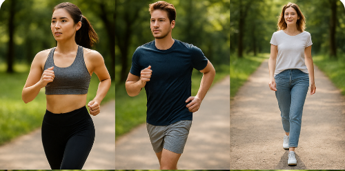 러닝과 걷는 사진