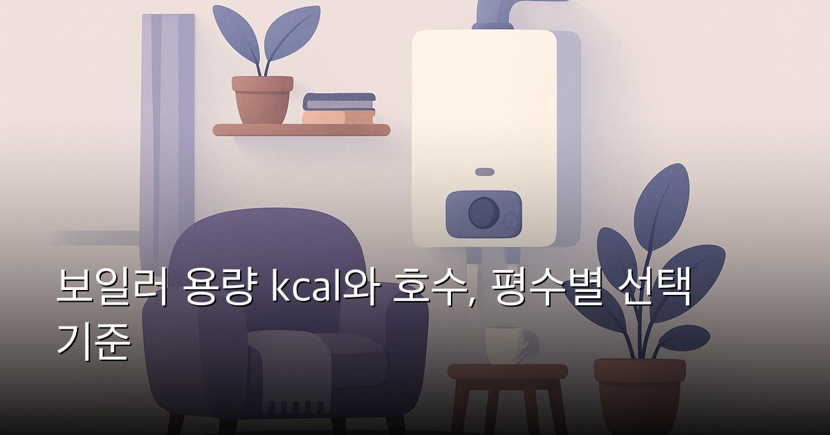 보일러 용량 kcal와 호수, 평수별 선택 기준