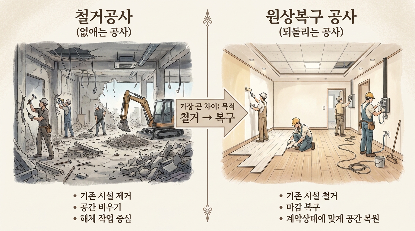 원상복구와 철거공사의 차이점