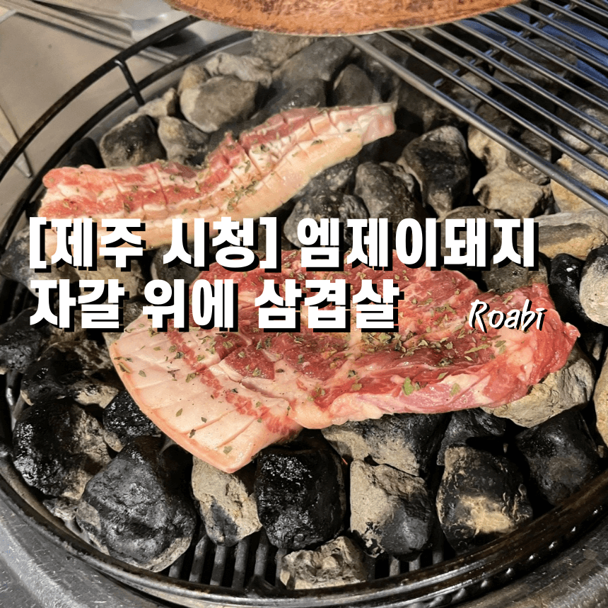 [제주 제주시청] 자갈돌판 위에 구운 제주 흑돼지, 엠제이돼지 솔직 리뷰