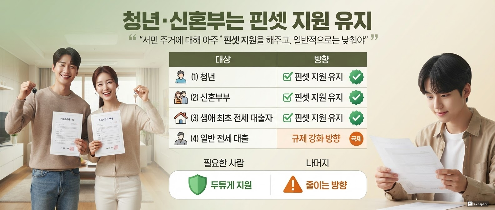 청년·신혼부부는 핀셋 지원 유지
