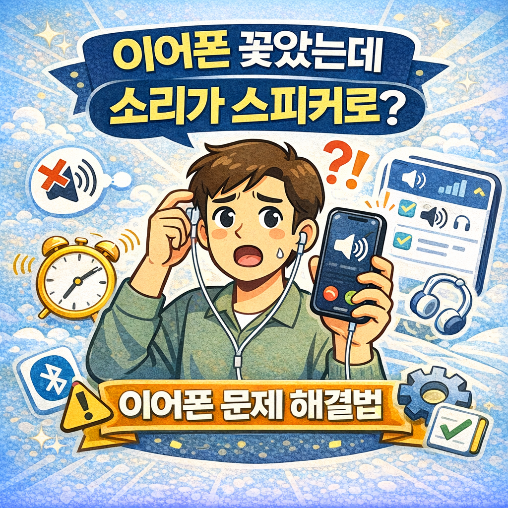 이어폰 꽂았는데 소리가 스피커로 나올 때 해결법