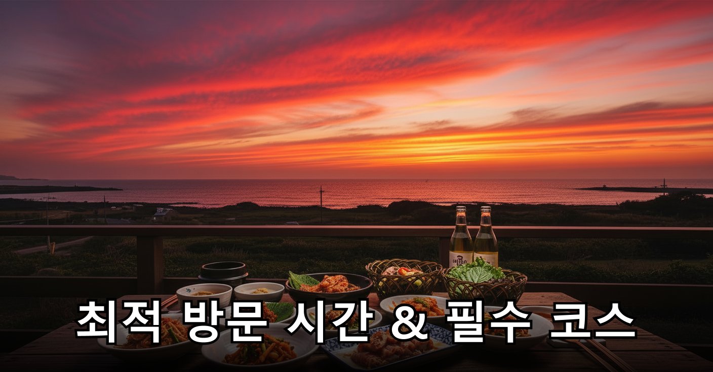 붉게 물든 제주 서쪽 하늘