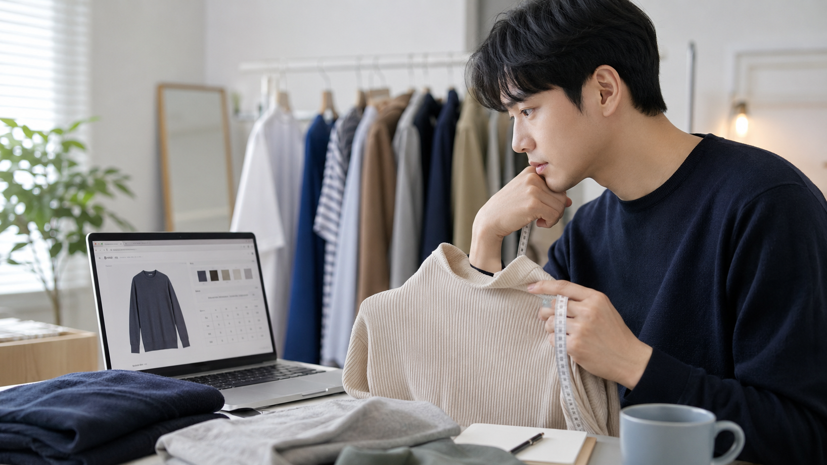 의류 상세페이지 제작 전 핏과 사이즈, 소재를 확인하는 온라인 소비자