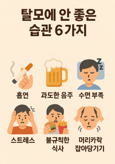 탈모에 안 좋은 습관 6가지