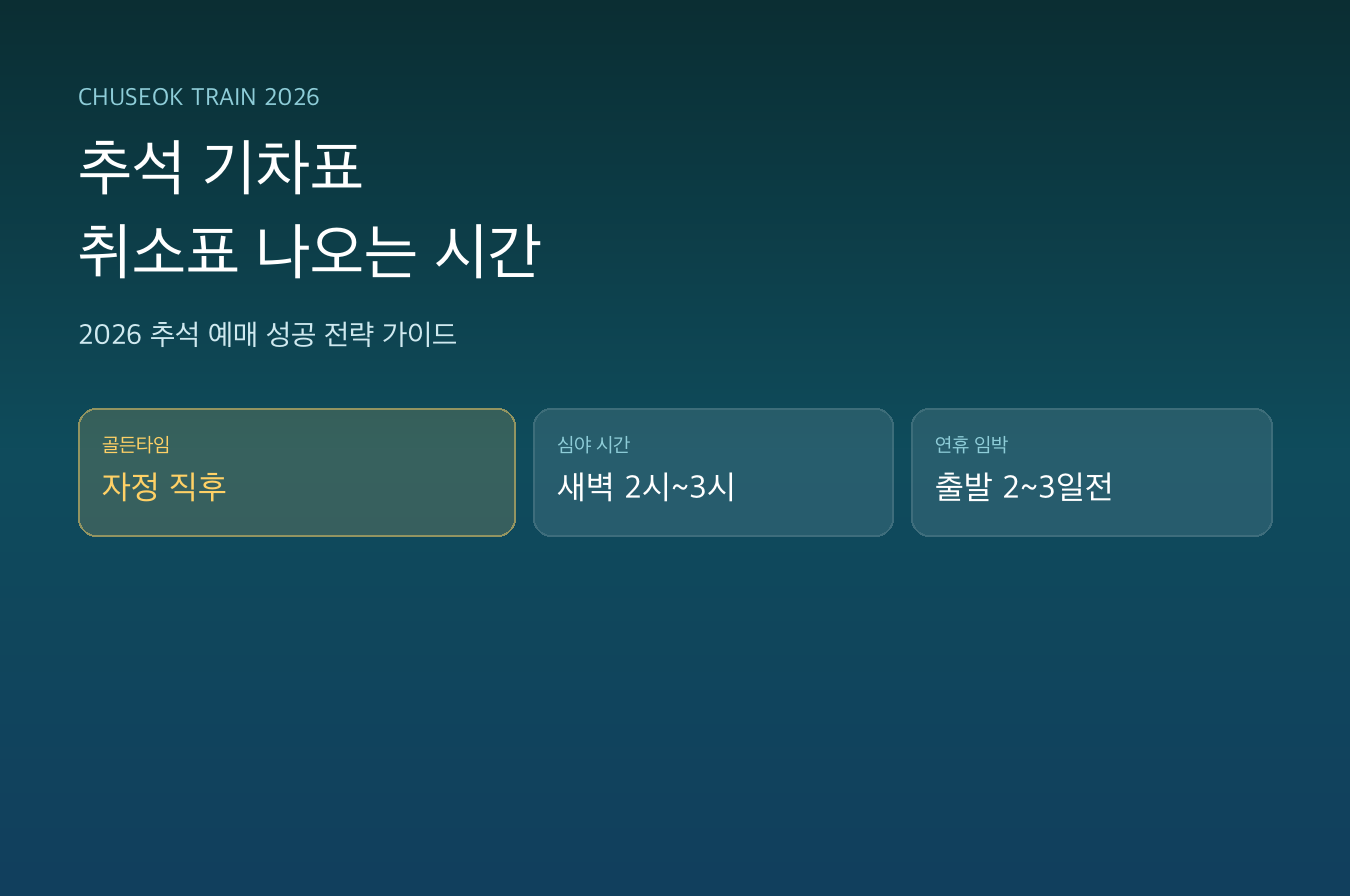추석 기차표 취소표가 나오는 세 번의 시간대 안내