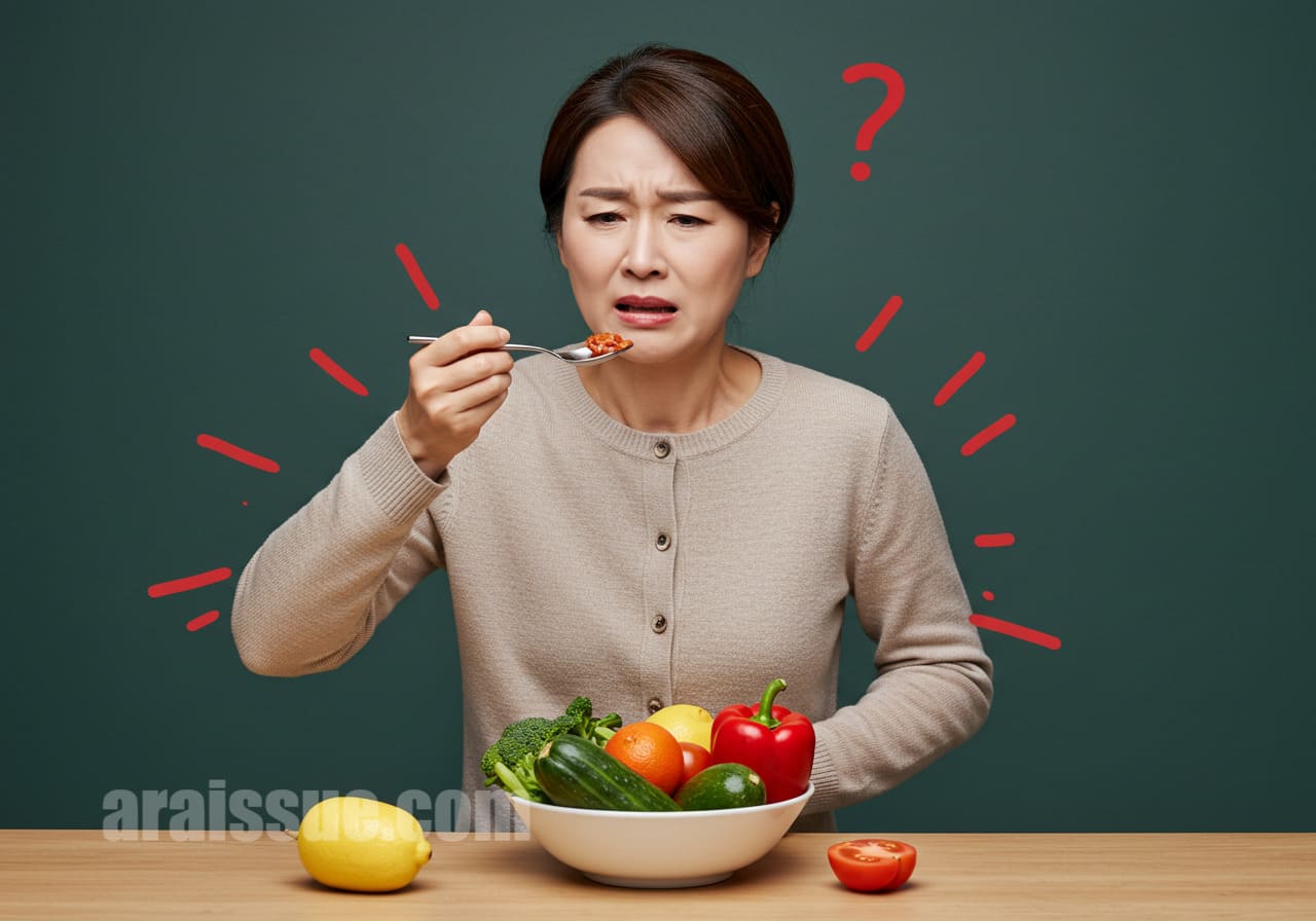 과하게 조리된 항염 음식의 부작용 장면