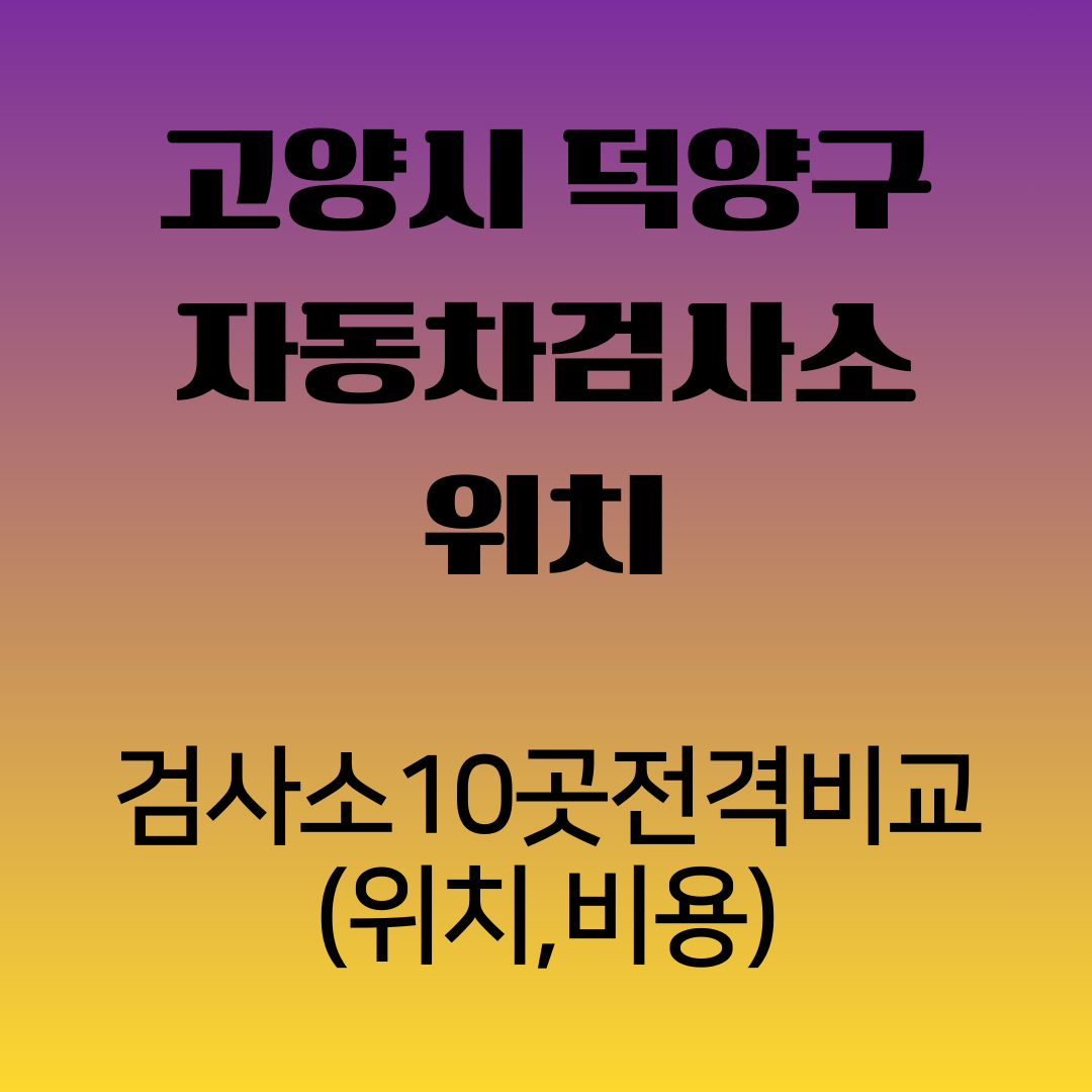 고양시덕양구자동차검사소위치