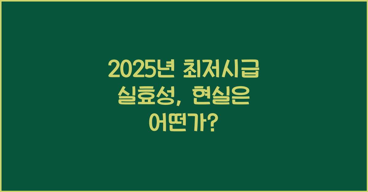 2025년 최저시급 실효성