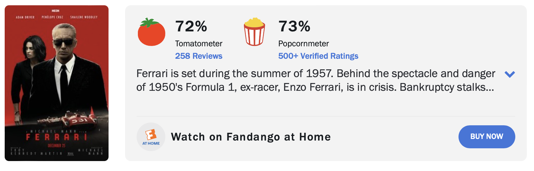 페라리 로튼 토마토 평점