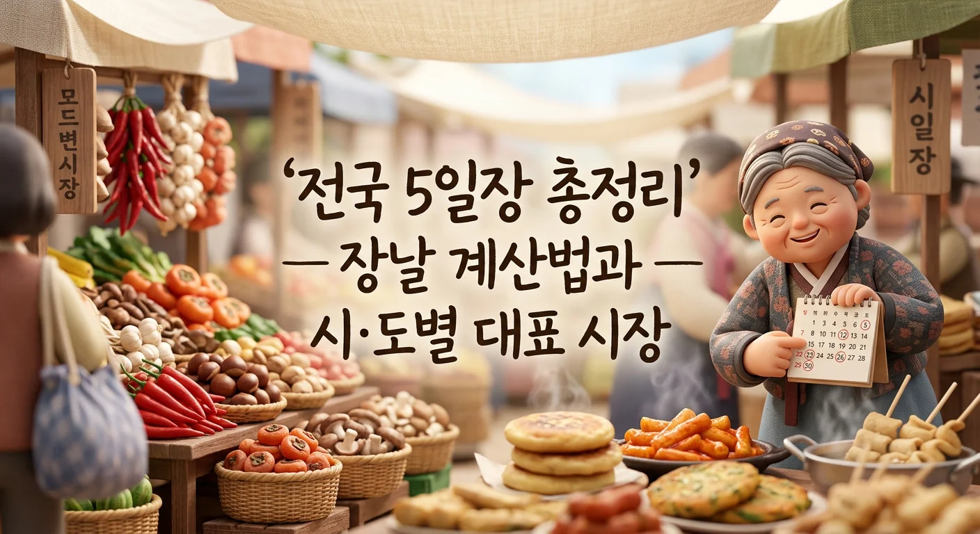 전국 5일장 총정리 — 장날 계산법부터 시·도별 대표 시장까지