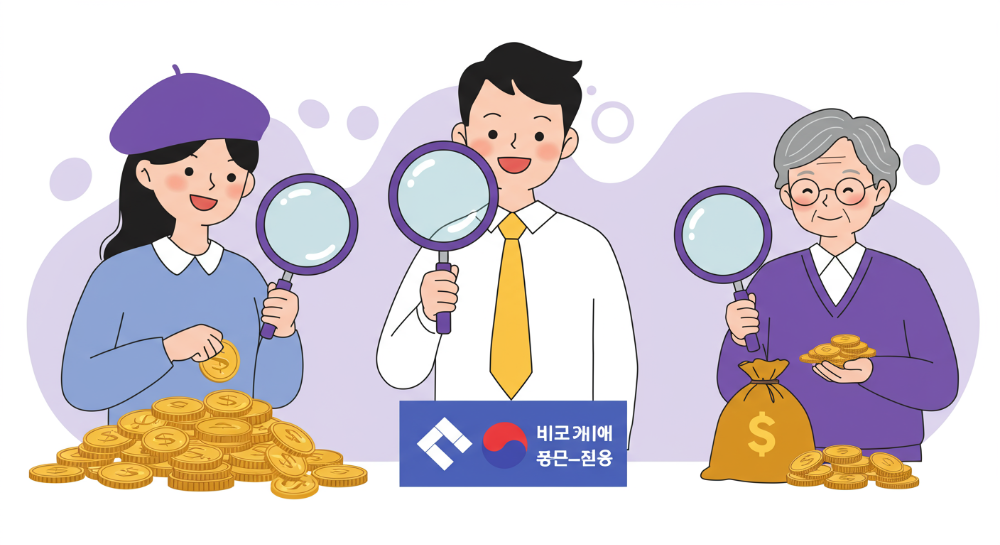 다양한 유형의 사람들이 건강보험료 환급금을 찾아 기뻐하는 모습