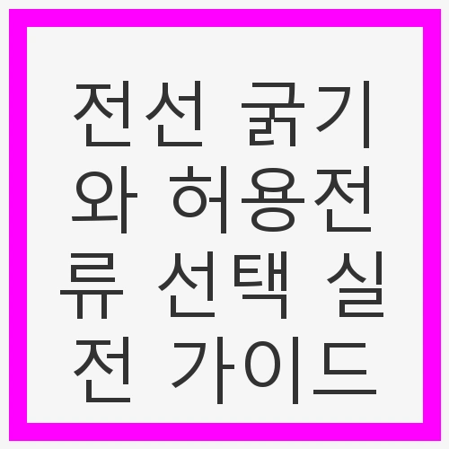 전선 굵기와 허용전류 선택