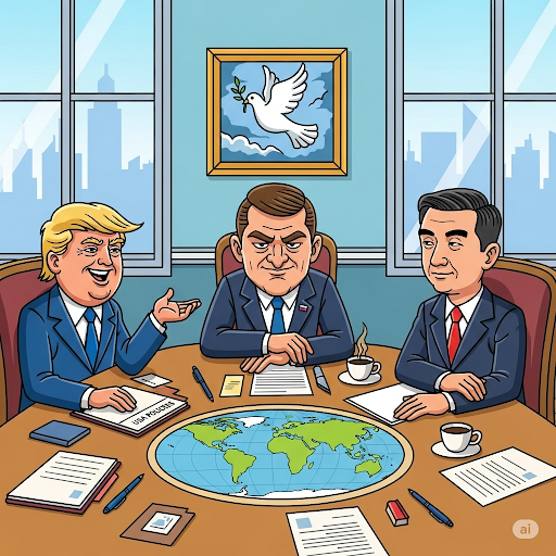 미국, 러시아, 중국 정상회의 이미지