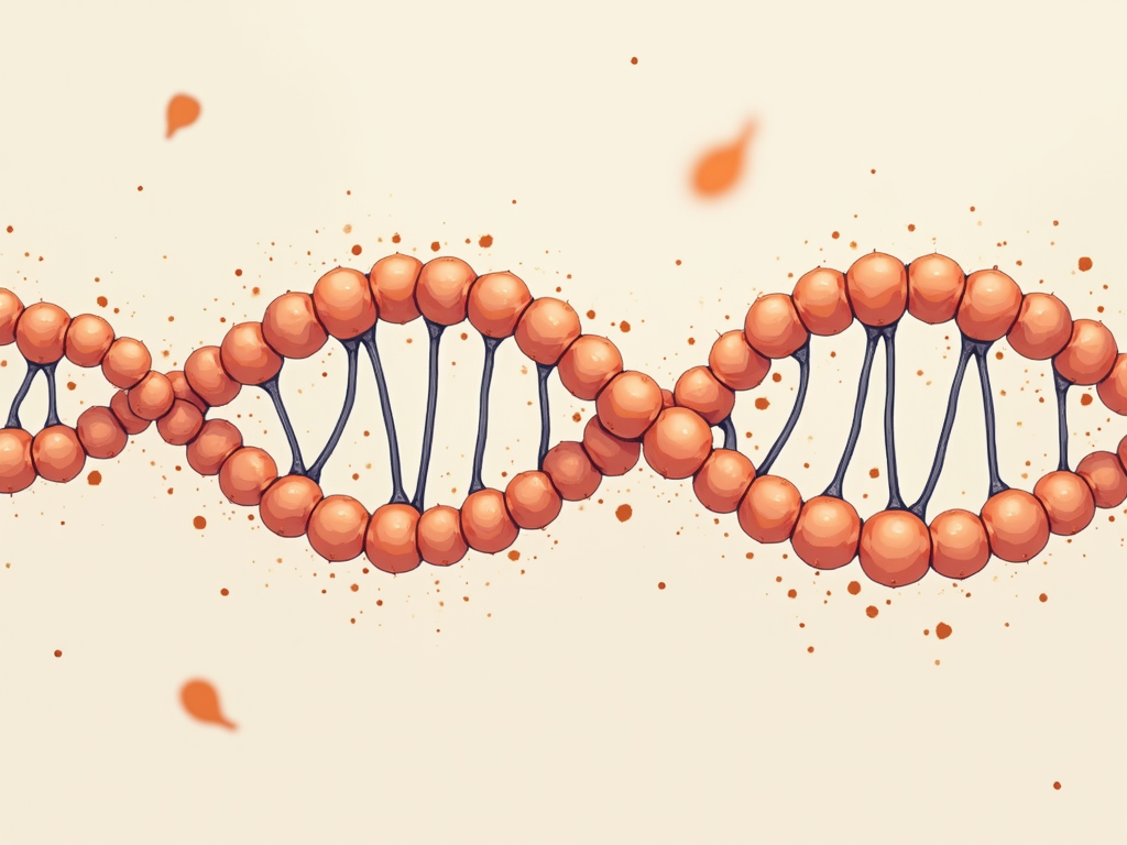 유전자의 분자 구조 이미지입니다.