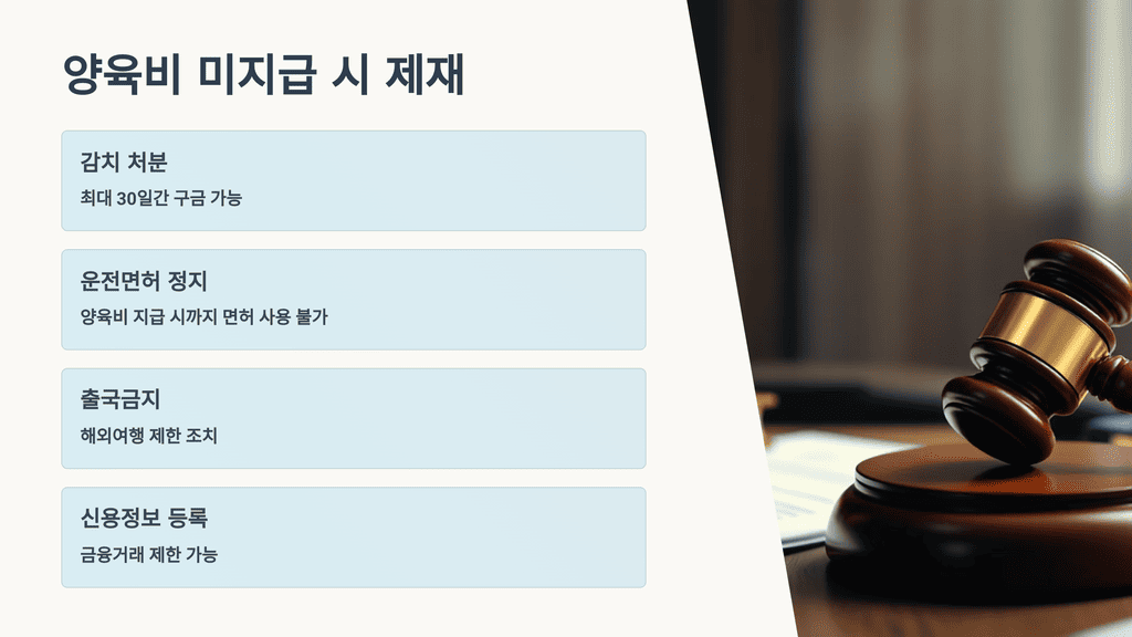양육비 미지급 시 제재