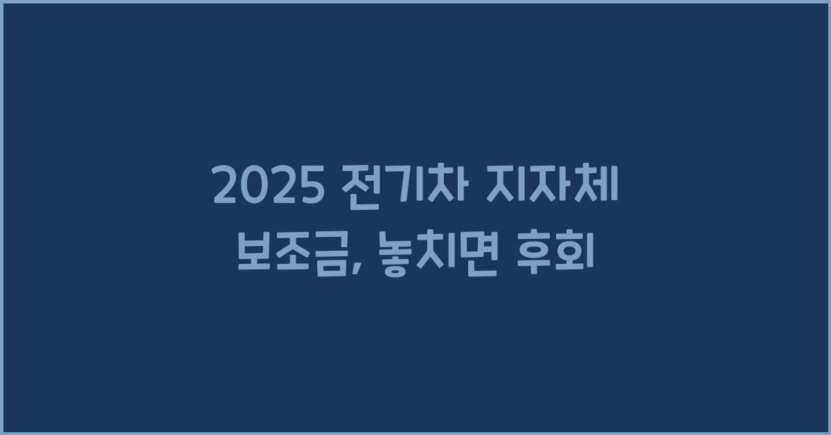 2025 전기차 지자체 보조금