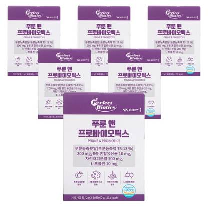 퍼펙트바이오틱스 푸룬 앤 프로바이오틱스, 60g, 6개