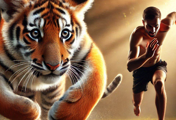 호랑이-인간-달리기