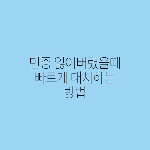 민증 잃어버렸을때 빠르게 대처하는 방법