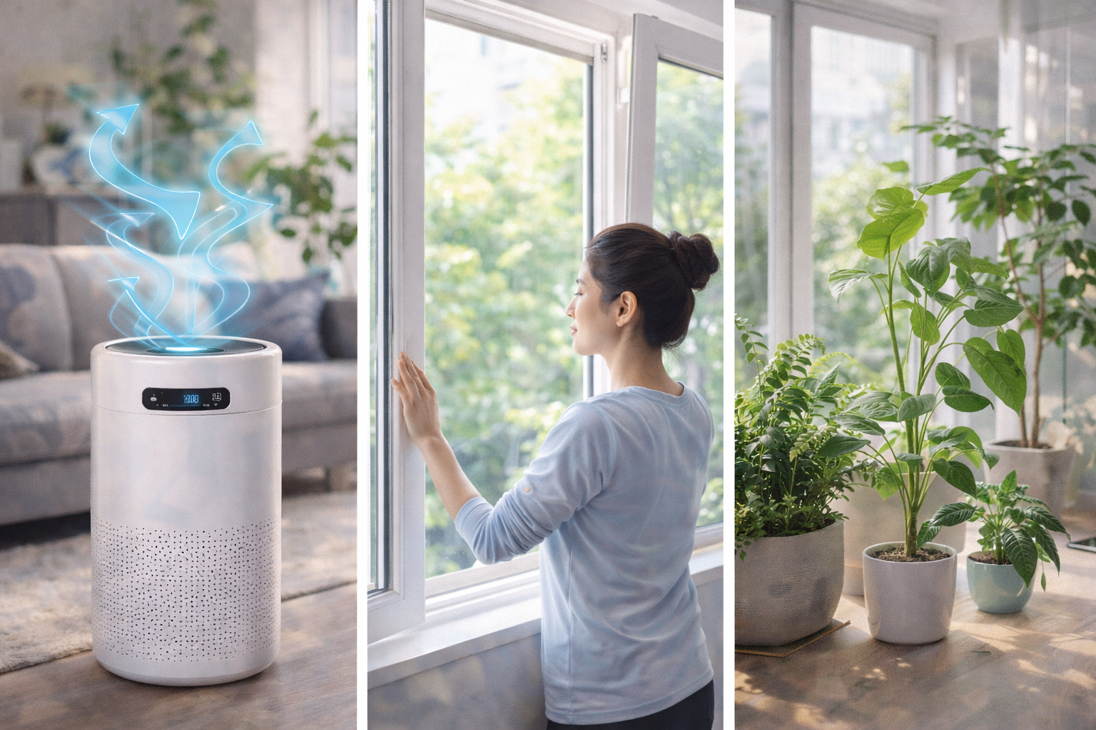 실내 공기 질 높이는 방법, 공기청정기만으로는 부족합니다 관련 사진