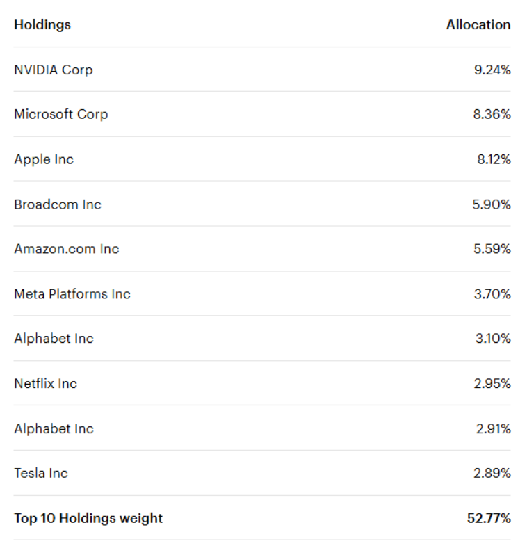 나스닥 비중표 이미지