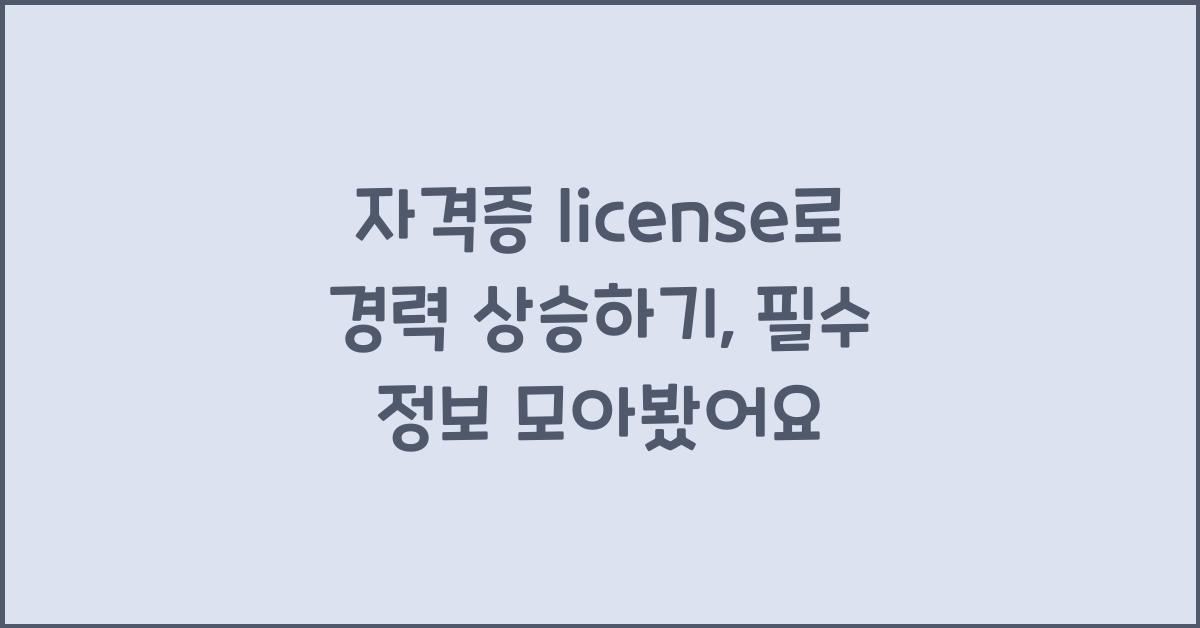 자격증 license
