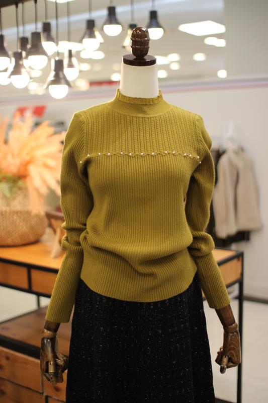 스테파니 진주 물결 니트 A22SW2421