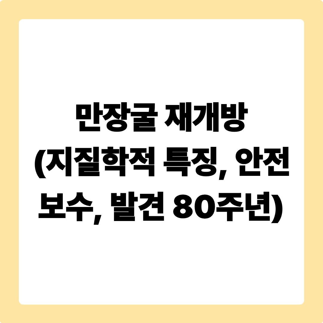 만장굴 재개방 (지질학적 특징, 안전 보수, 발견 80주년)