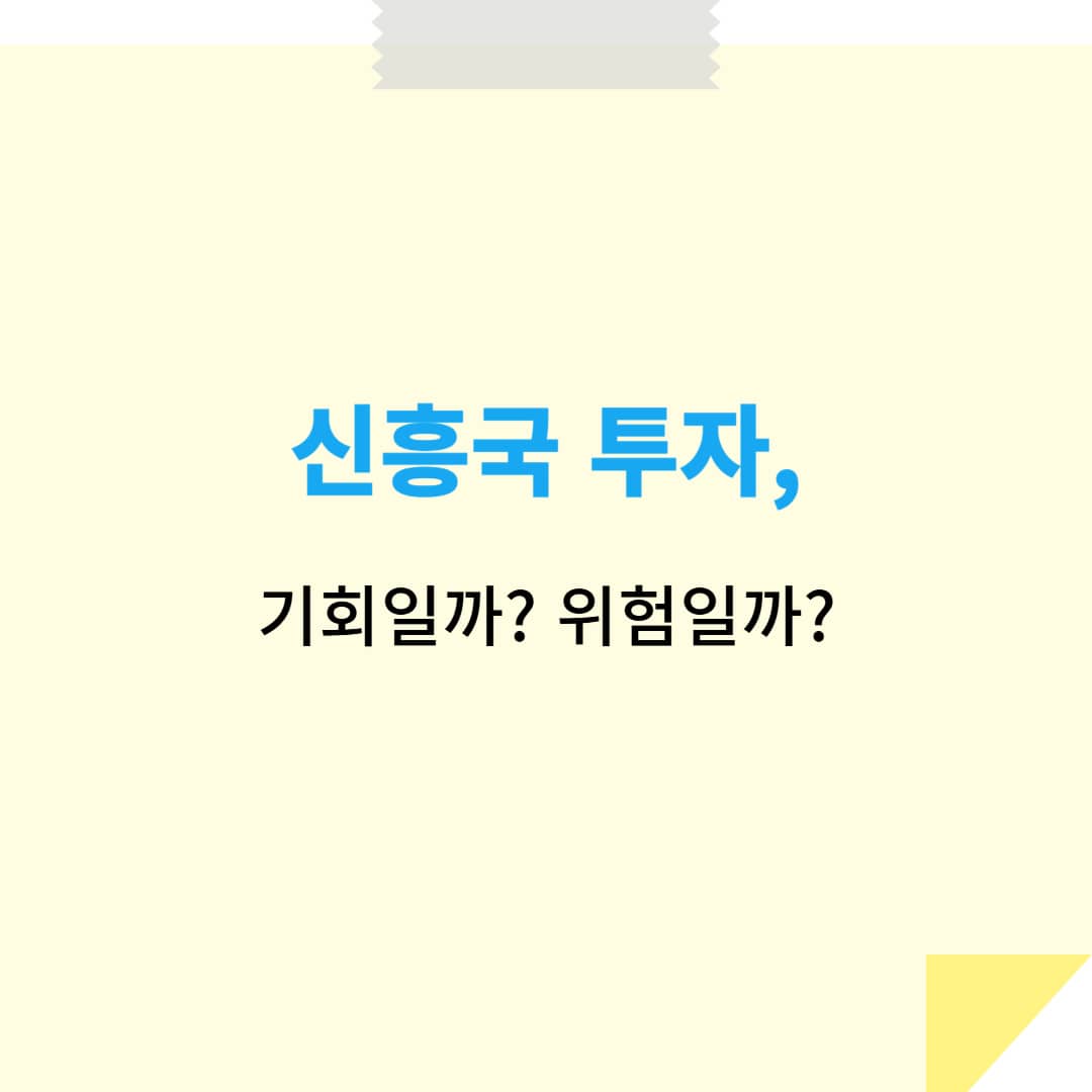 신흥국 투자 – 기회일까? 위험일까?