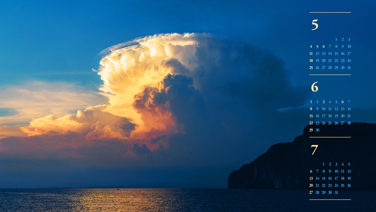 07 바다 위의 적란운 B - 2025년6월 노트북배경화면