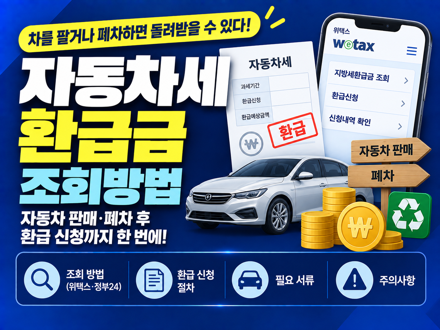자동차세 환급금 조회방법: 자동차 판매&middot;폐차 후 환급 신청까지