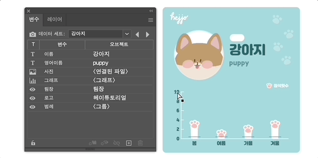 서로 다른 오브젝트에 같은 변수 사용하기