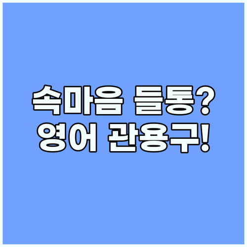 영어 관용구 속마음이 다 드러날 때 ..