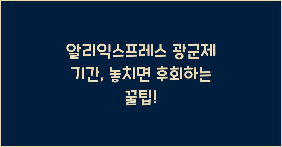 알리익스프레스 광군제 기간