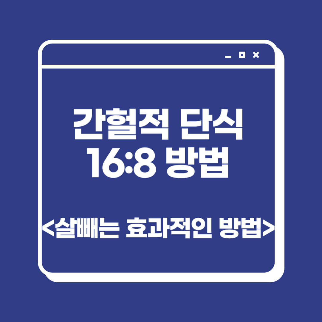 간헐적 단식 방법