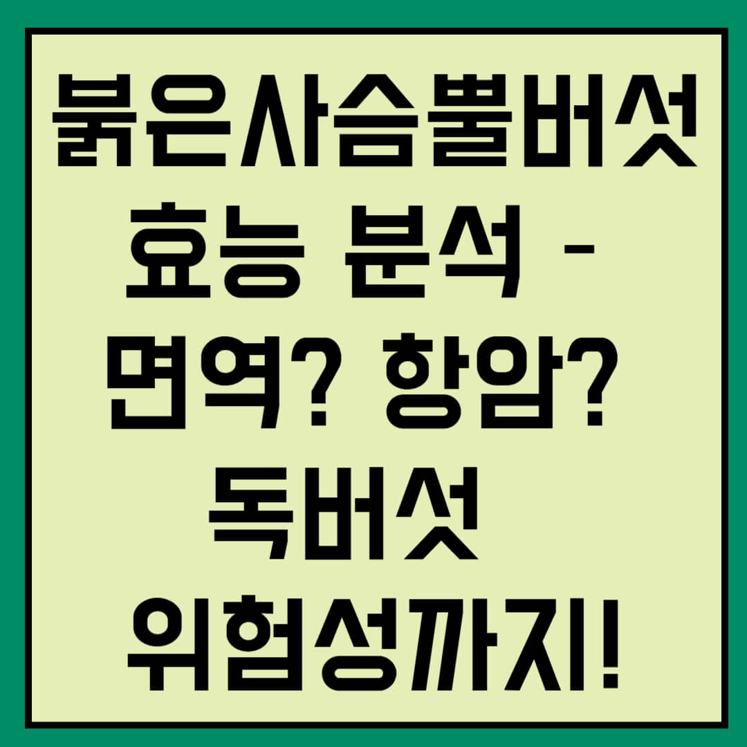 붉은사슴뿔버섯 효능 분석 – 면역? 항암? 독버섯 혼동 위험성까지!
