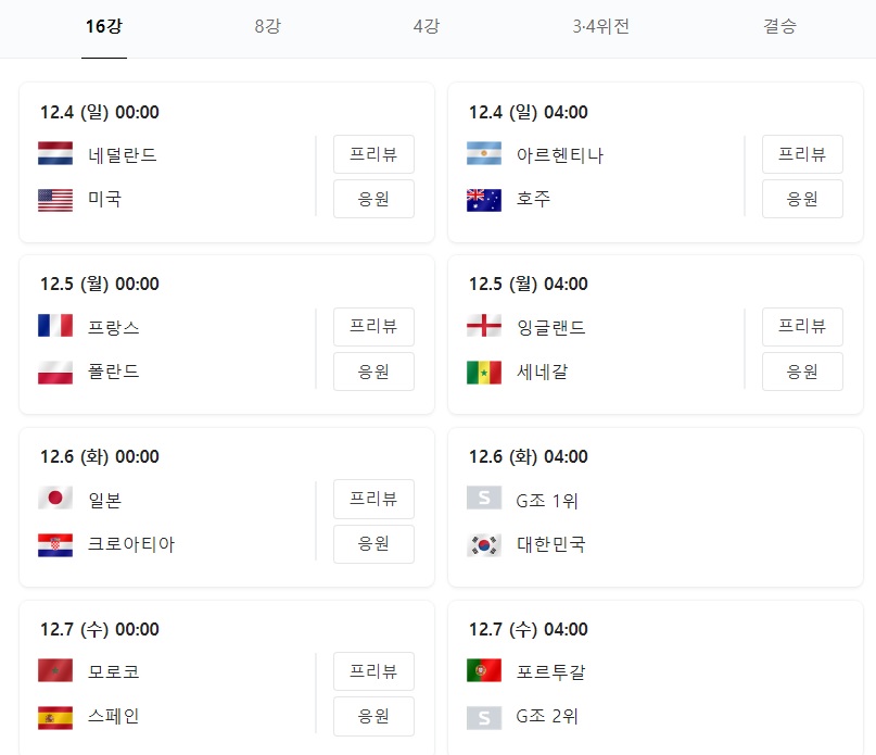 대한민국 16강