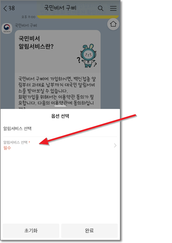 카카오톡 국민비서 신청방법